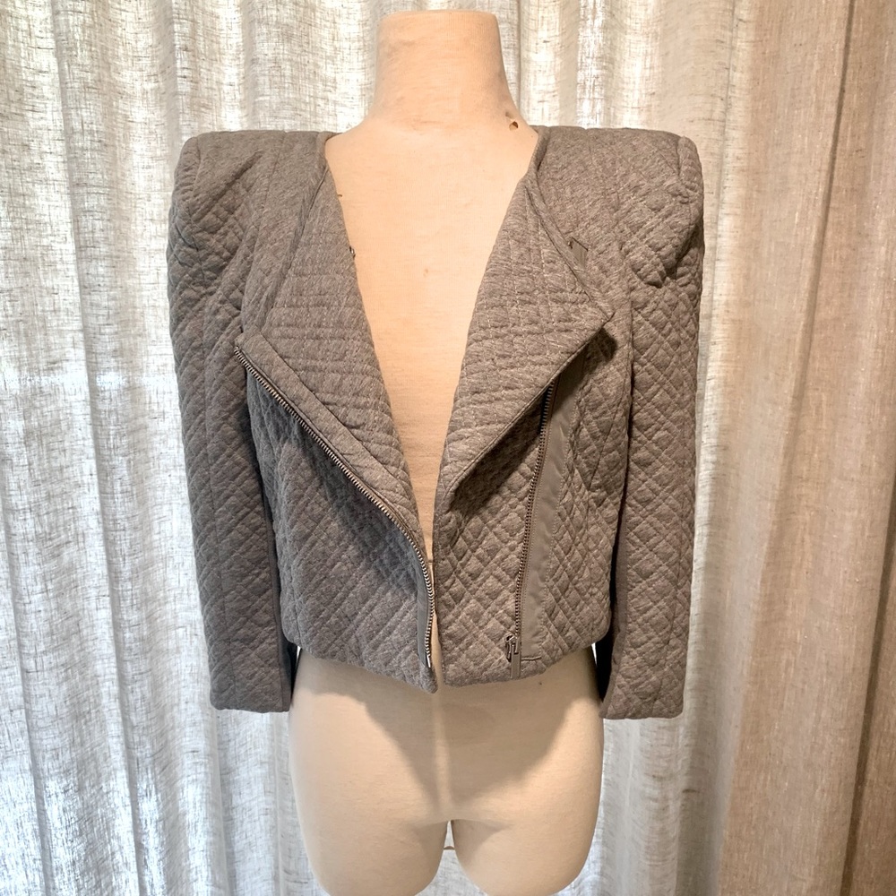 BCBG MAXAZARIA bolero cotton jacket grey color size S
